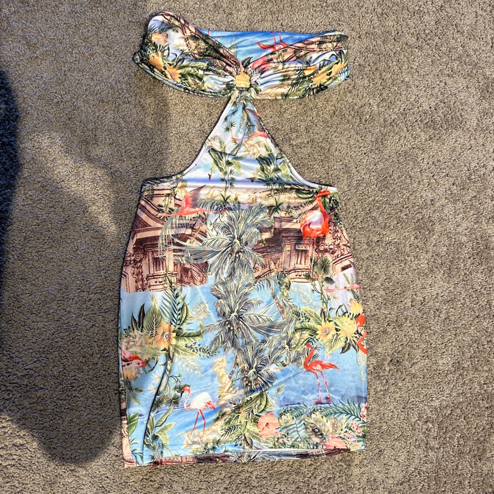 Tropical print dress small